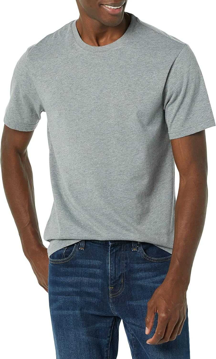 image:imageAmazon Essentials Mens ShortSleeve Crewneck TShirtsHeather GreyHeather Grey
