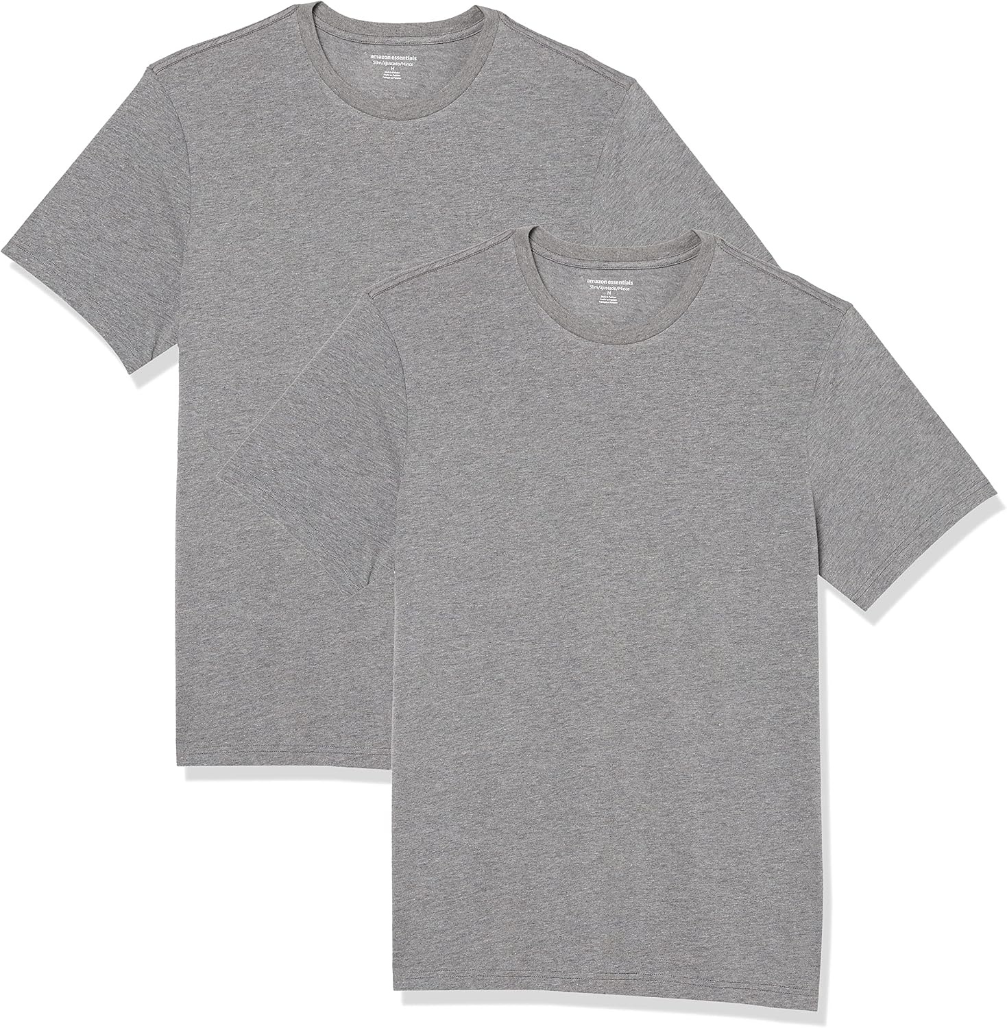image:imageAmazon Essentials Mens ShortSleeve Crewneck TShirtsHeather GreyHeather Grey
