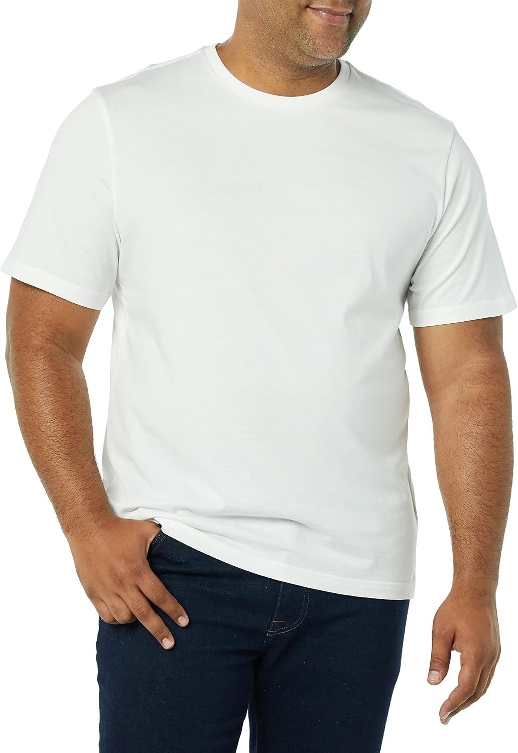 image:imageAmazon Essentials Mens ShortSleeve Crewneck TShirtsHeather GreyWhite