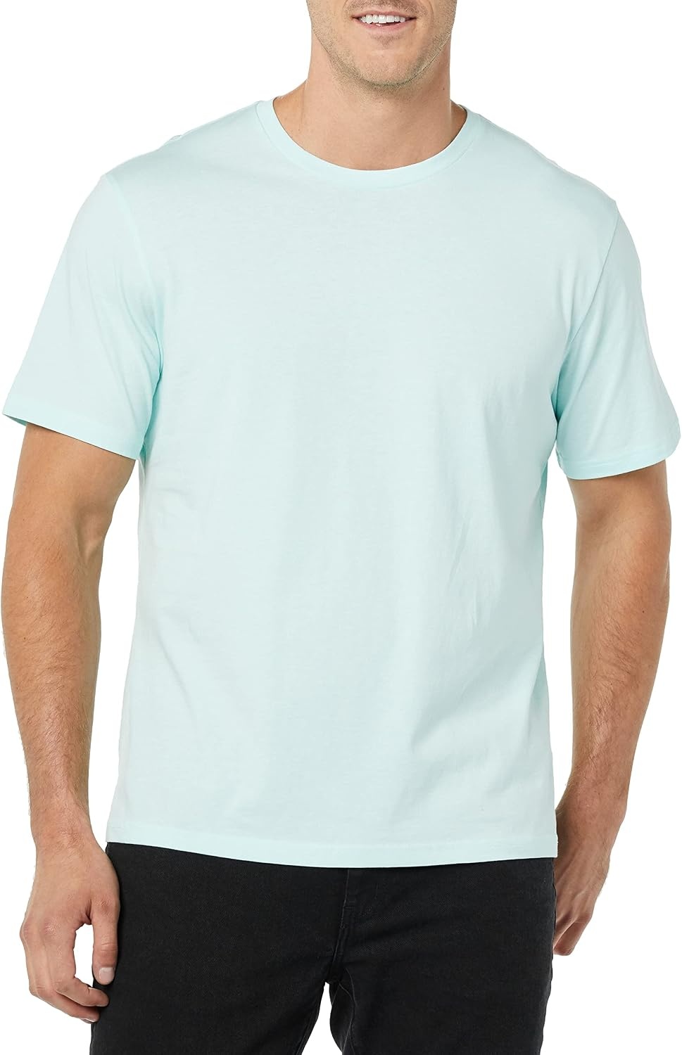 image:imageAmazon Essentials Mens ShortSleeve Crewneck TShirtsLight BlueLight Aqua