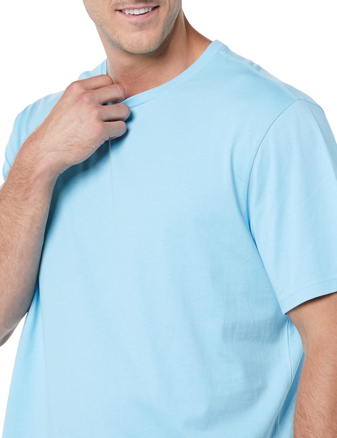 image:imageAmazon Essentials Mens ShortSleeve Crewneck TShirtsLight BlueLight Blue