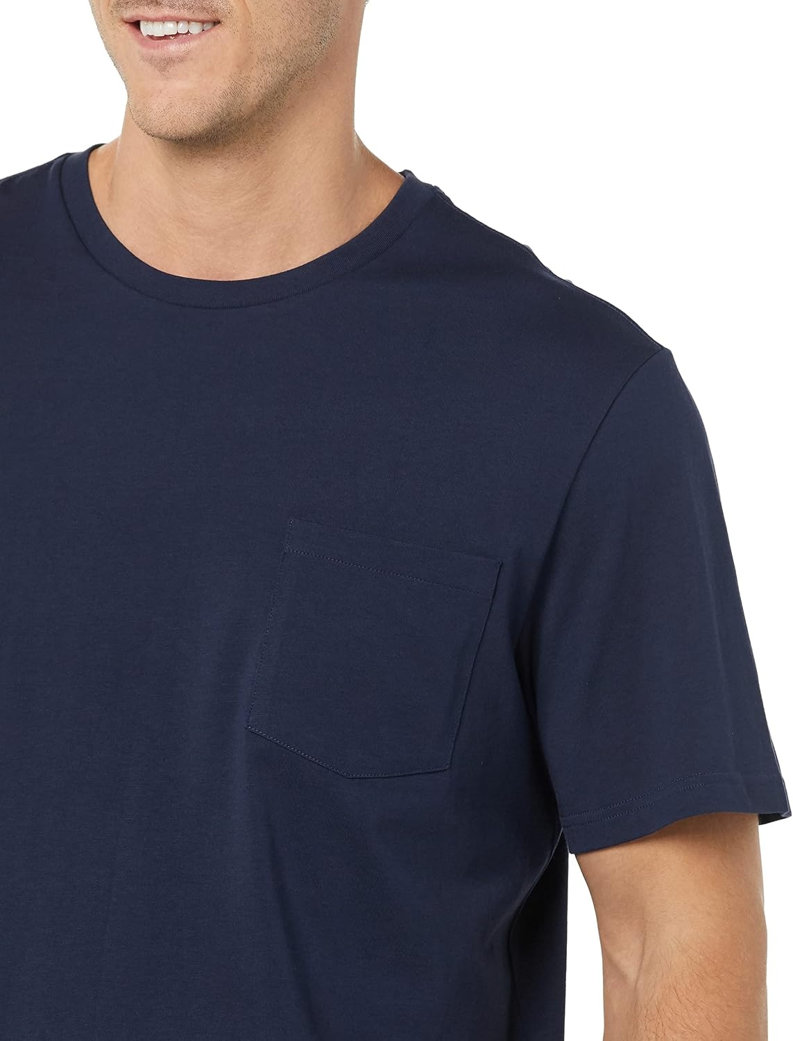 image:imageAmazon Essentials Mens ShortSleeve Crewneck TShirtsNavyCharcoal Heather