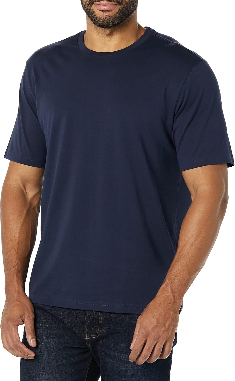 image:imageAmazon Essentials Mens ShortSleeve Crewneck TShirtsNavyCharcoal Heather