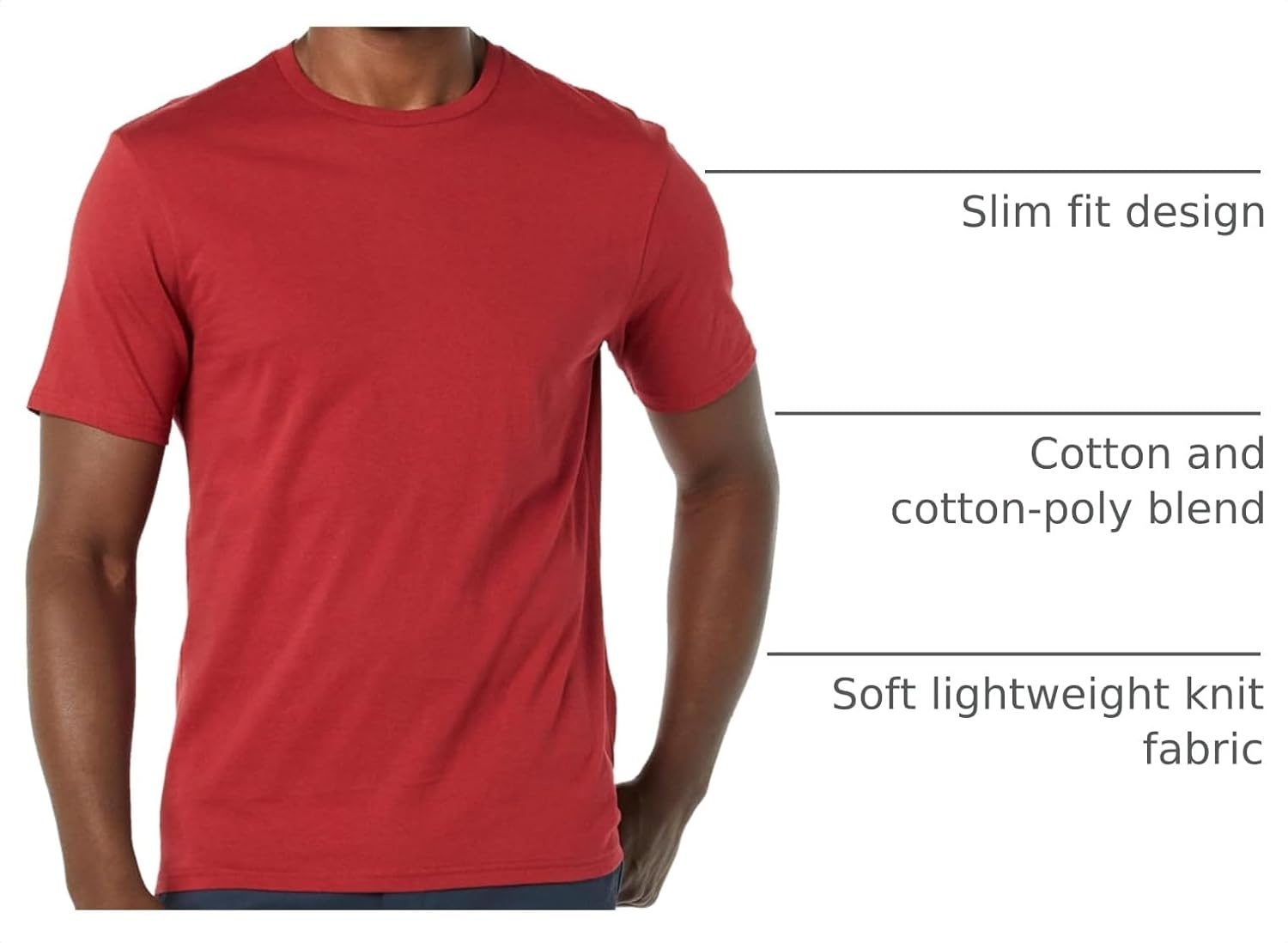image:imageAmazon Essentials Mens ShortSleeve Crewneck TShirtsNavyDark Red