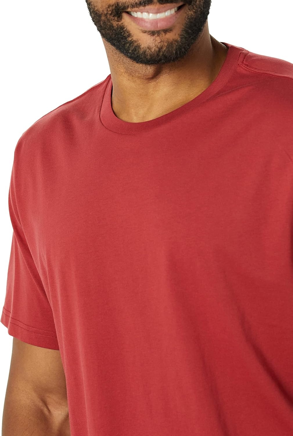 image:imageAmazon Essentials Mens ShortSleeve Crewneck TShirtsNavyDark Red