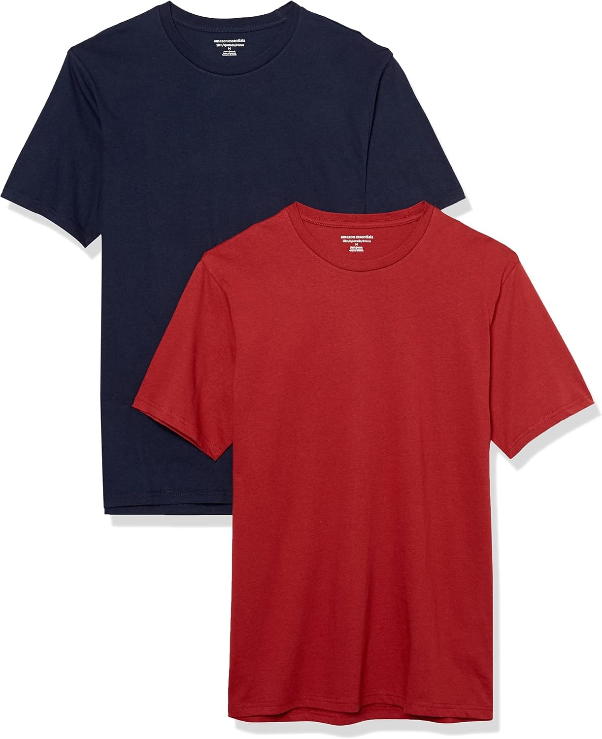 image:imageAmazon Essentials Mens ShortSleeve Crewneck TShirtsNavyDark Red