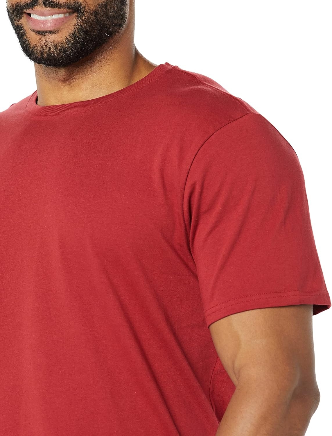 image:imageAmazon Essentials Mens ShortSleeve Crewneck TShirtsNavyDark Red