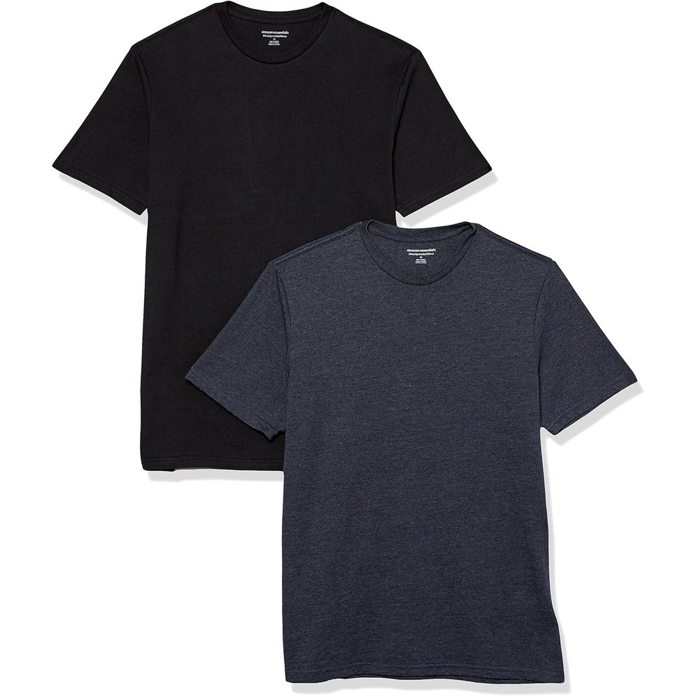image:imageAmazon Essentials Mens ShortSleeve Crewneck TShirtsBlackNavy