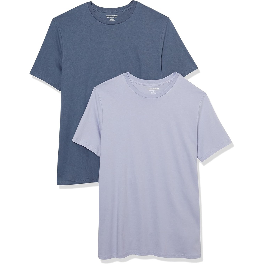 image:imageAmazon Essentials Mens ShortSleeve Crewneck TShirtsWashed BlueLavendar