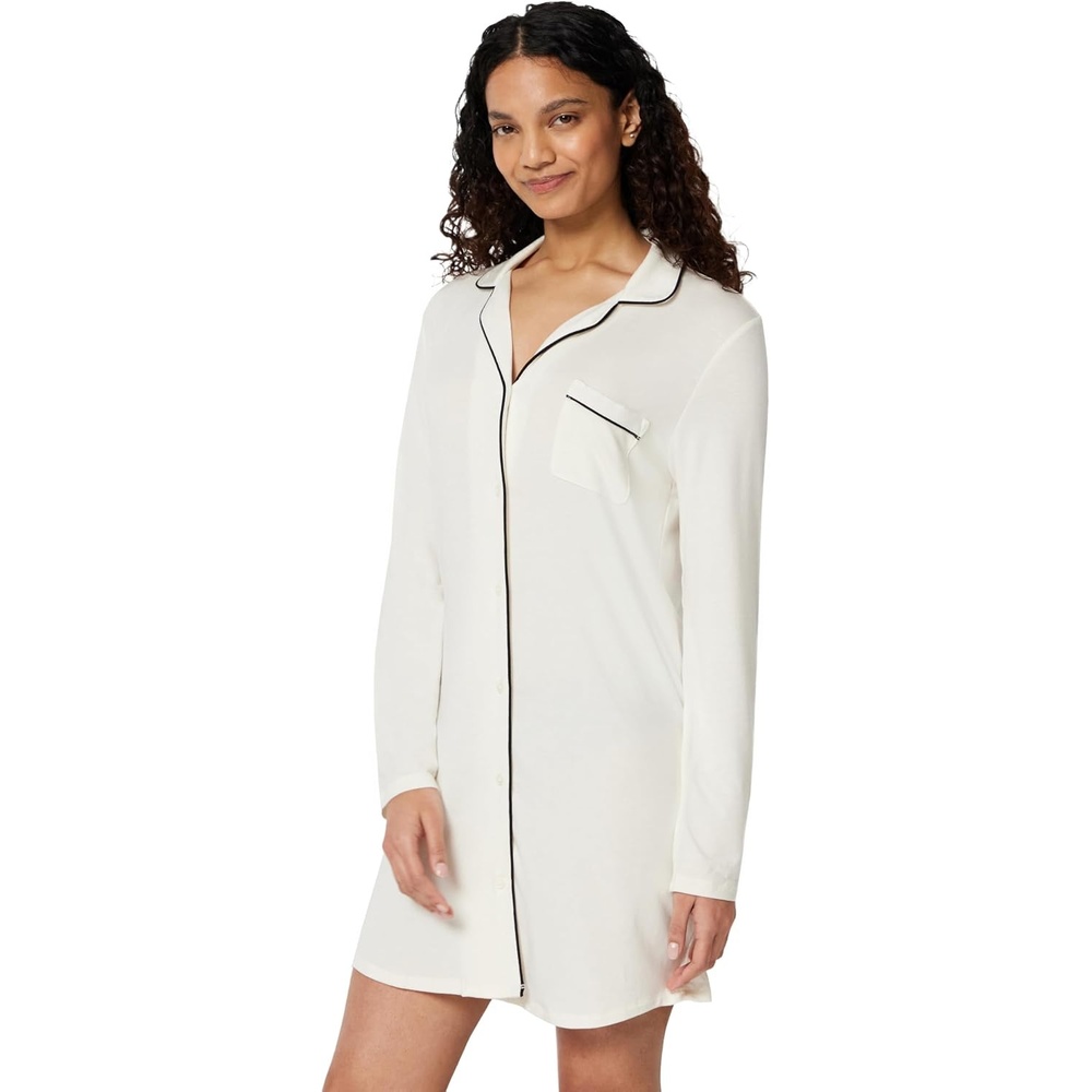 image:imageAmazon Essentials Womens Breathable Piped Nightshirt Available in Plus SizeIvory