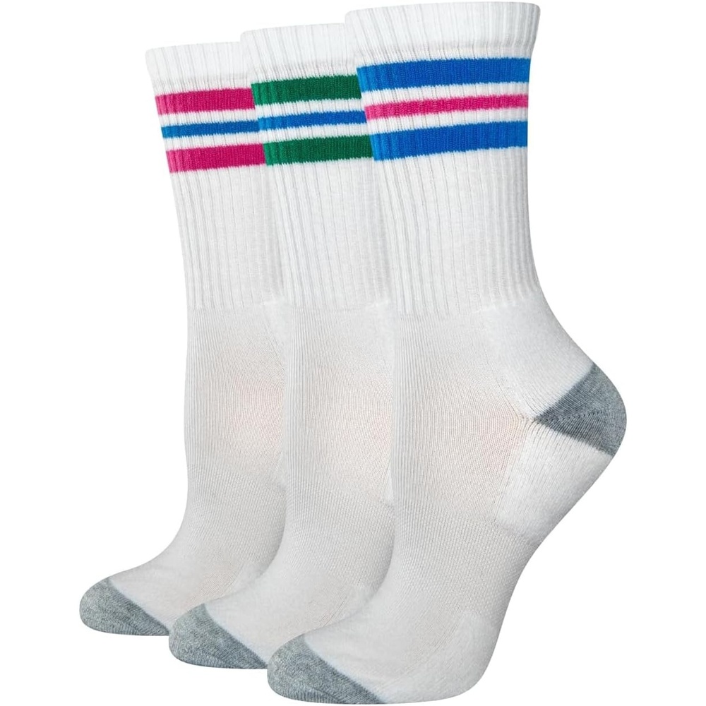 image:imageAmazon Essentials Womens Pickleball Sport Crew Socks 3 PairsPurpleGreenBlue