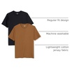 Amazon Essentials Men’s Short-Sleeve Crewneck T-Shirts(Black/Brown)