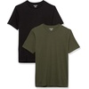 Amazon Essentials Men’s Short-Sleeve Crewneck T-Shirts(Black/Olive)