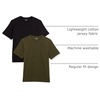 Amazon Essentials Men’s Short-Sleeve Crewneck T-Shirts(Black/Olive)