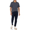 Amazon Essentials Men’s Short-Sleeve Crewneck T-Shirts(Heather Grey/Navy  Stripe)
