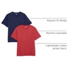 Amazon Essentials Men’s Short-Sleeve Crewneck T-Shirts(Navy/Dark Red)