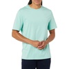 Amazon Essentials Men’s Short-Sleeve Crewneck T-Shirts(White/Aqua)