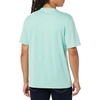 Amazon Essentials Men’s Short-Sleeve Crewneck T-Shirts(White/Aqua)
