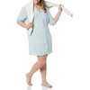 Amazon Essentials Women’s Breathable Piped Nightshirt (Available in Plus Size)(Blue Pink Leopard)