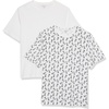 Amazon Essentials Men’s Short-Sleeve Crewneck T-Shirts(White  Pineapple Print)