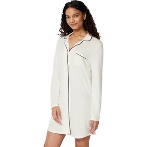 Amazon Essentials Women’s Breathable Piped Nightshirt (Available in Plus Size)(Ivory)