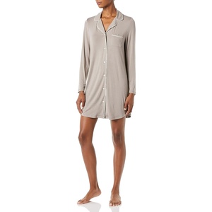 Amazon Essentials Women’s Breathable Piped Nightshirt (Available in Plus Size)(Smokey Grey)