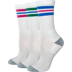 Amazon Essentials Women’s Pickleball Sport Crew Socks, 3 Pairs(Purple/Green/Blue)