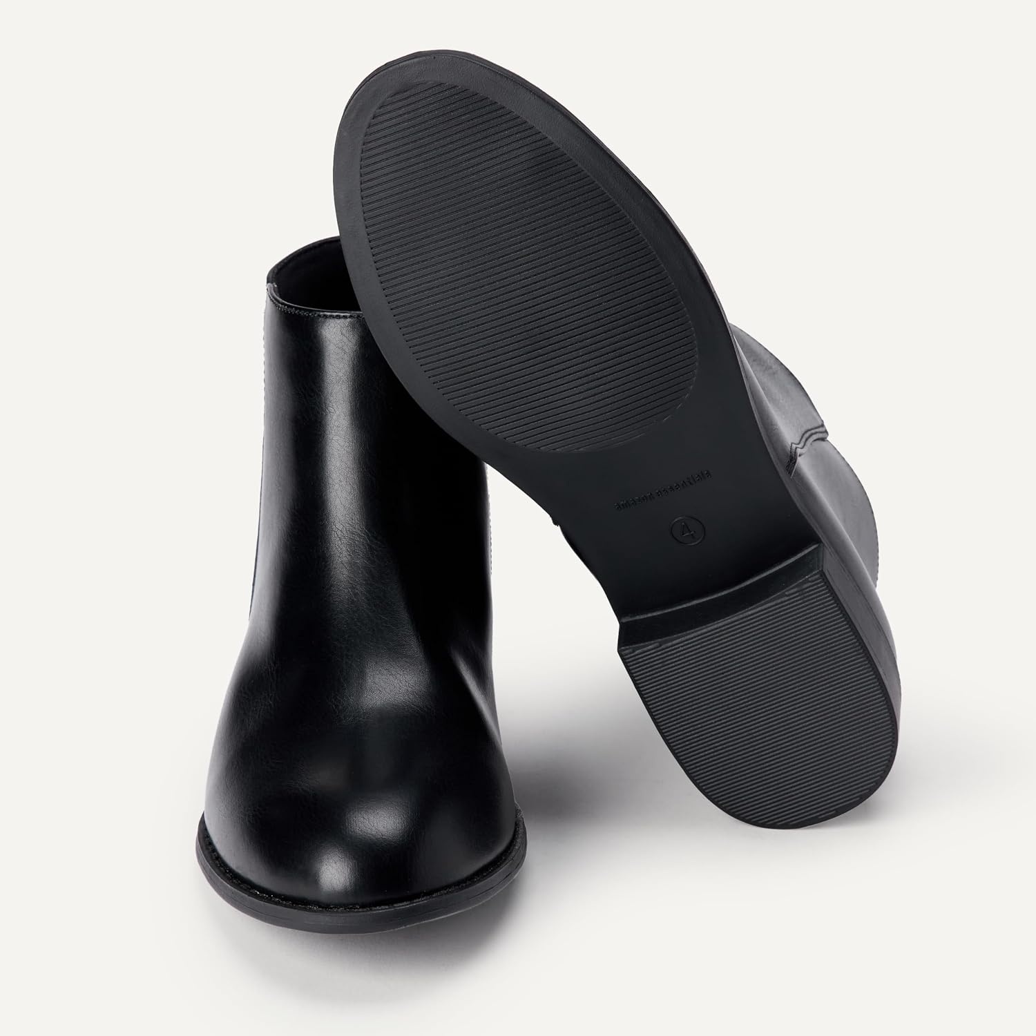image:imageAmazon Essentials Girls Ankle Boots With ZipperBlack Faux Leather