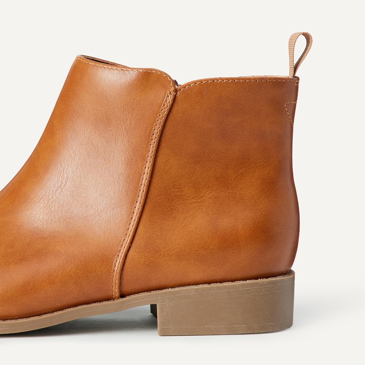 image:imageAmazon Essentials Girls Ankle Boots With ZipperTan Faux Leather
