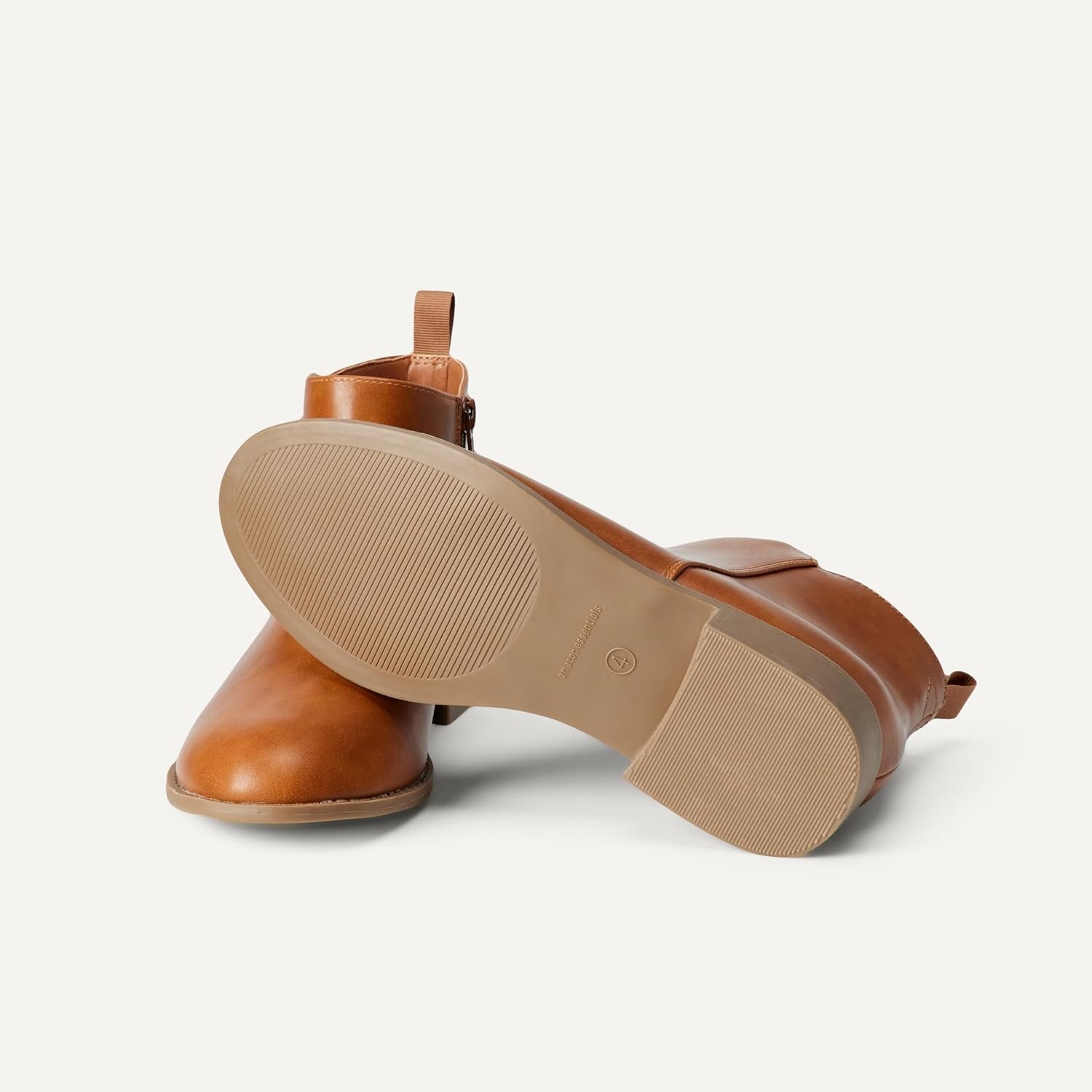 image:imageAmazon Essentials Girls Ankle Boots With ZipperTan Faux Leather