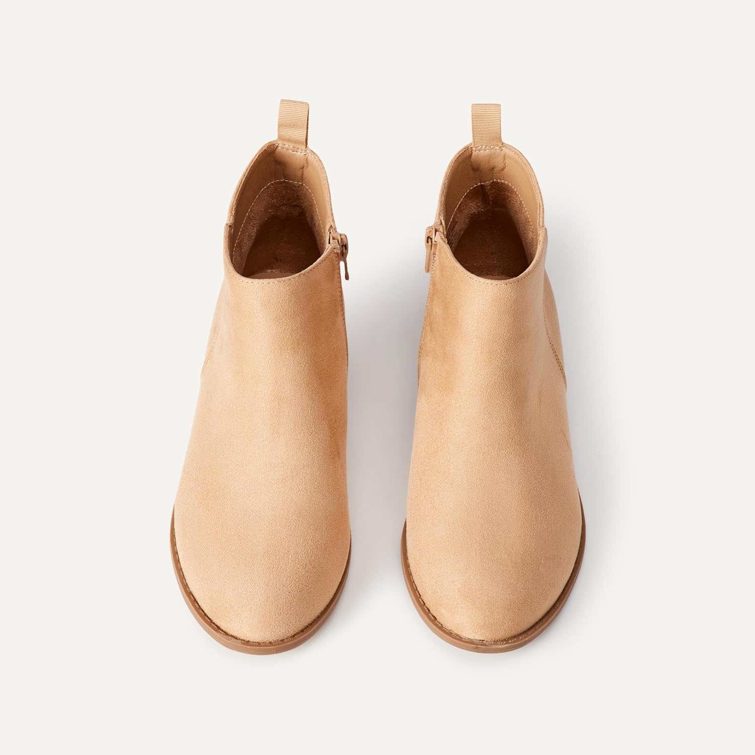 image:imageAmazon Essentials Girls Ankle Boots With ZipperTaupe Faux Suede