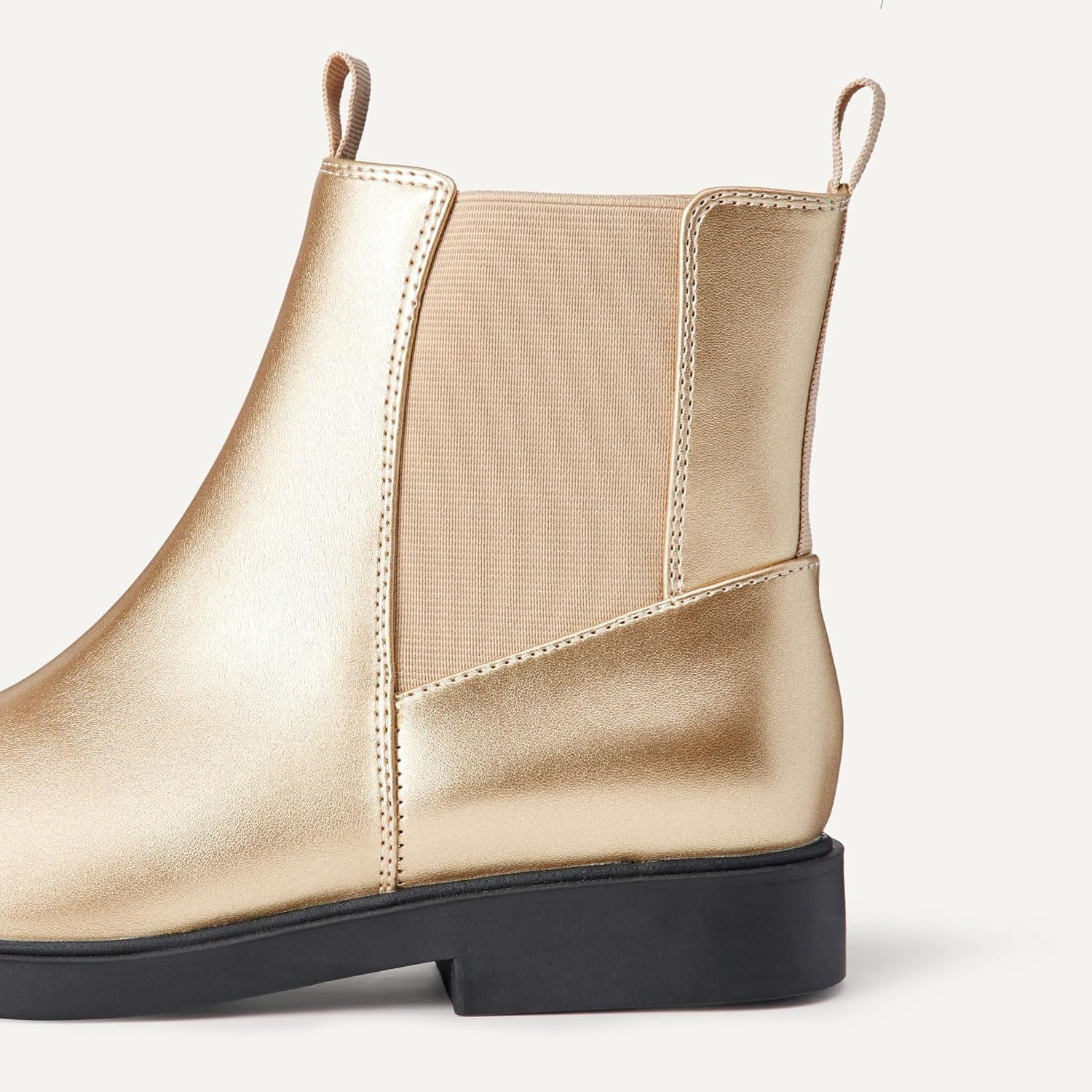 image:imageAmazon Essentials Girls Chelsea Ankle BootsGold Faux Leather