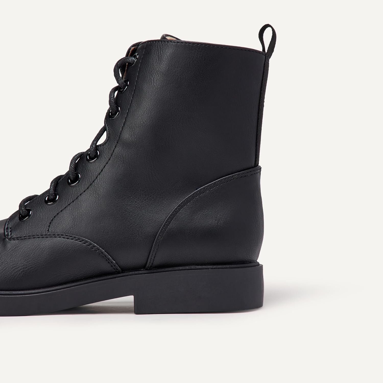 image:imageAmazon Essentials Girls Combat Boots With ZipperBlack Faux Leather