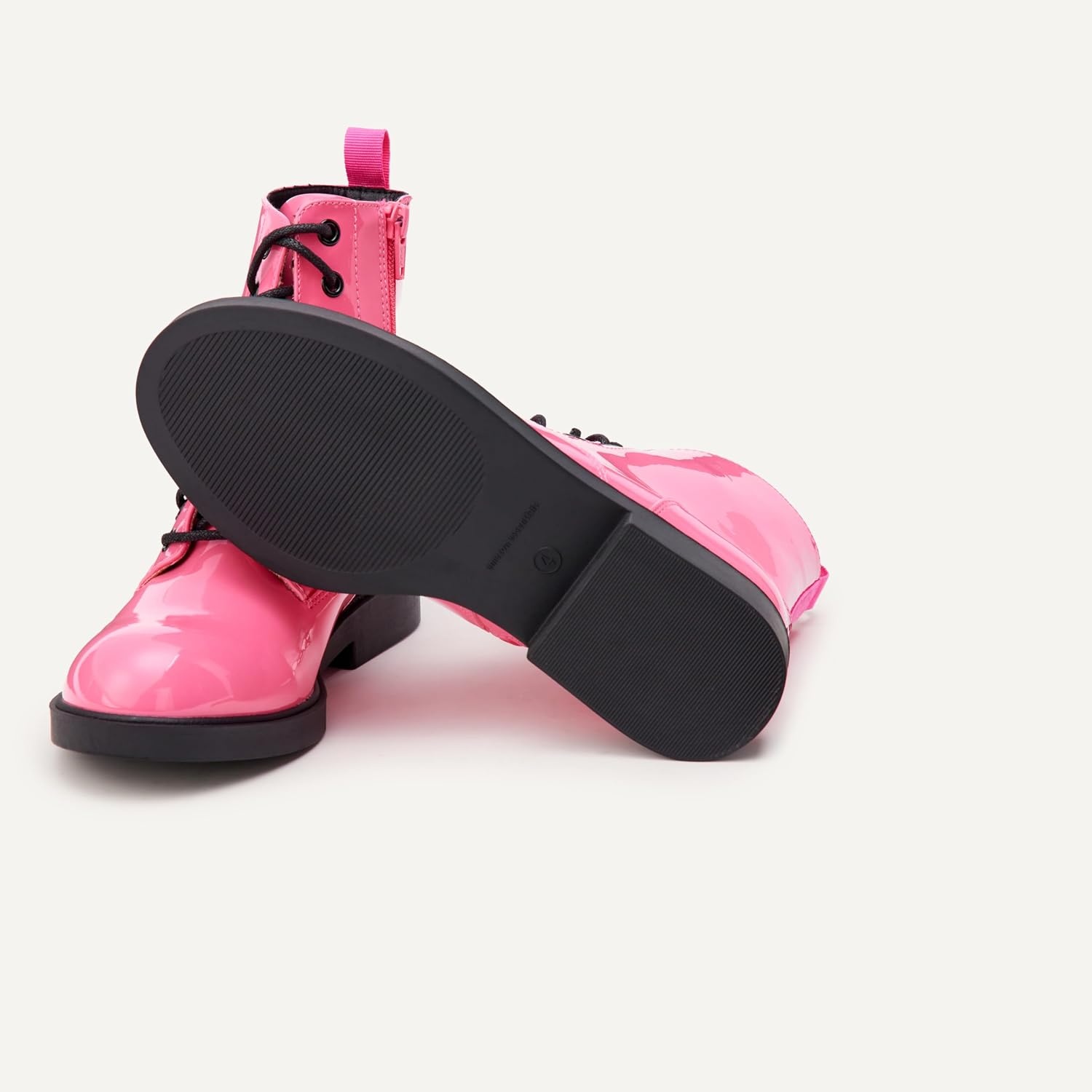 image:imageAmazon Essentials Girls Combat Boots With ZipperPink Patent