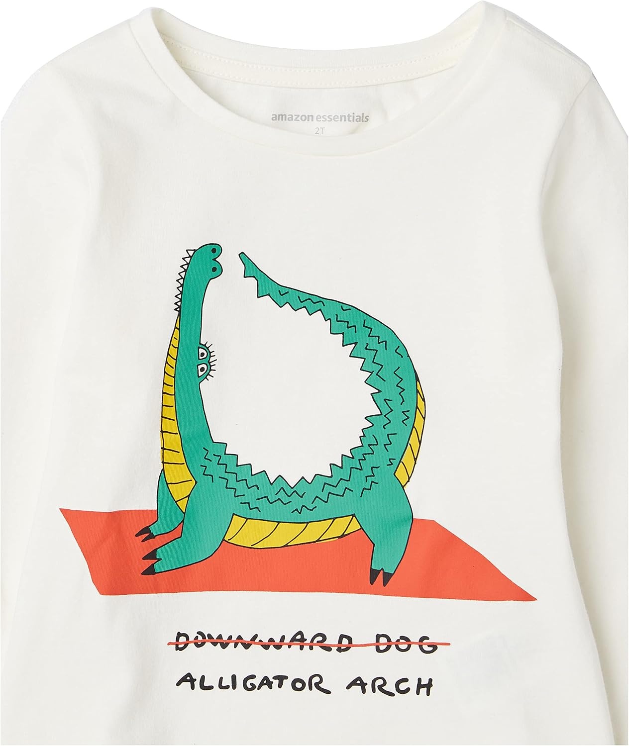 image:imageAmazon Essentials Girls and Toddlers LongSleeve Cotton TShirts MultipacksGreen Alligator Yoga