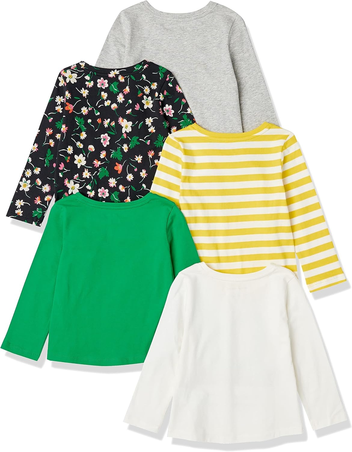 image:imageAmazon Essentials Girls and Toddlers LongSleeve Cotton TShirts MultipacksGreen Alligator Yoga