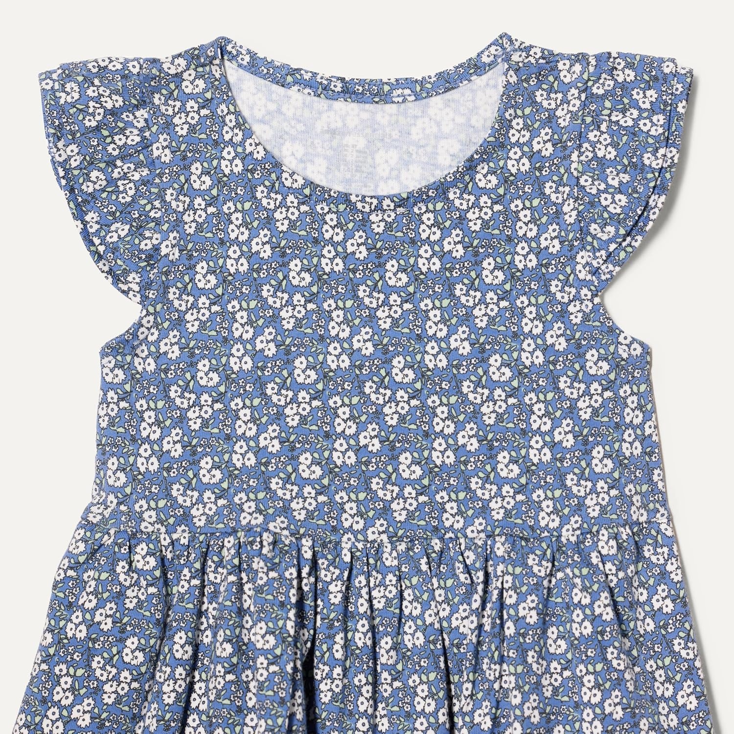 image:imageAmazon Essentials Girls and Toddlers Ruffle Flutter Sleeve Jersey Tunic Pack of 3Pale PinkFrench StripeFloral