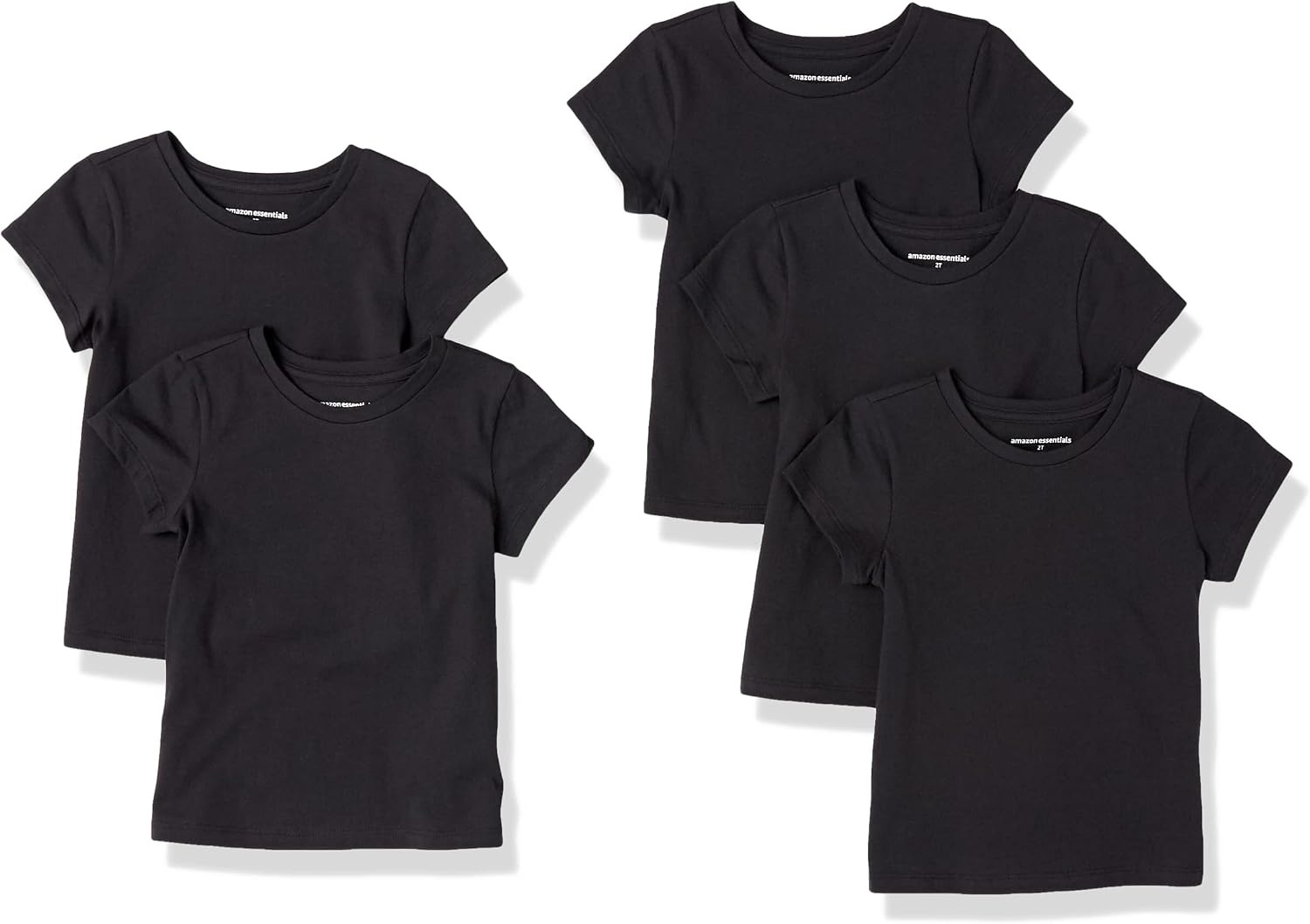 image:imageAmazon Essentials Girls and Toddlers Short Sleeve TShirtBlack