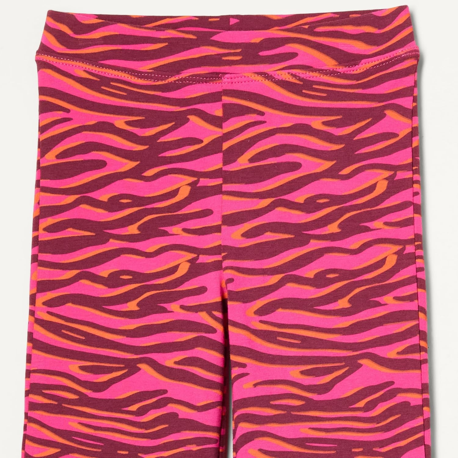 image:imageAmazon Essentials Girls and Toddlers SlimFit Cotton Knit Flare Leggings Pull On Pack of 2Pink Leopard Pink Zebra