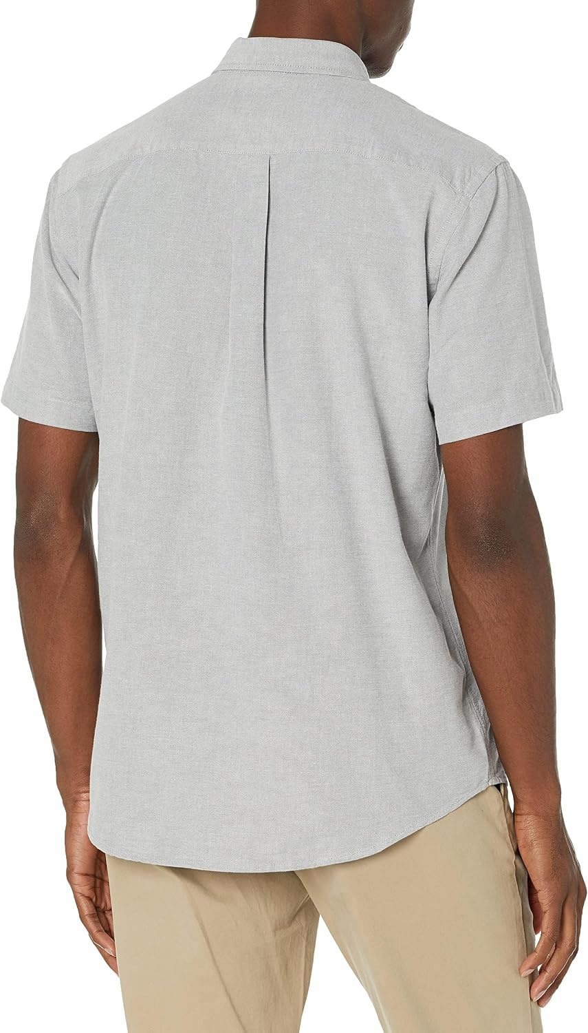 image:imageAmazon Essentials Mens ShortSleeve Oxford Shirt with Pocket Grey Small