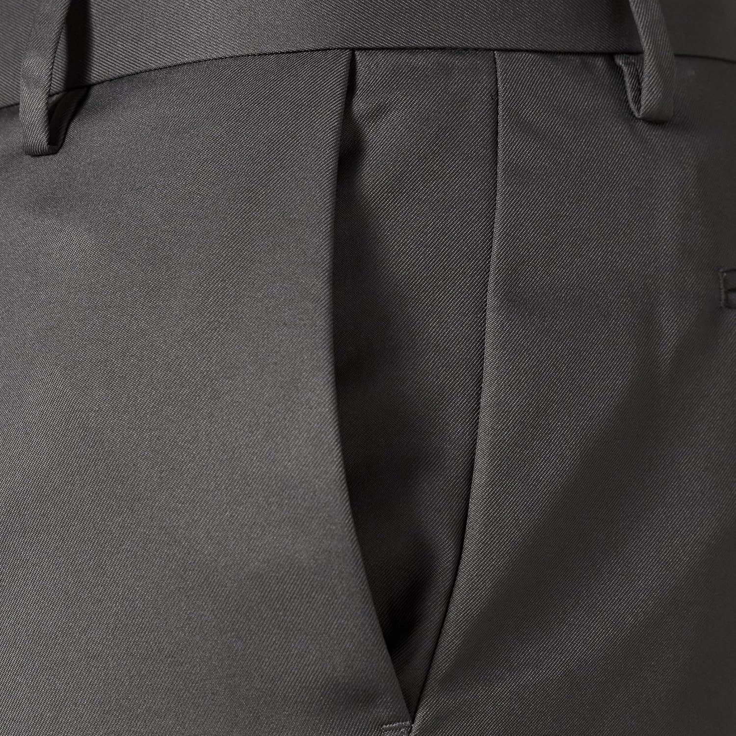 image:imageAmazon Essentials Mens SlimFit FlatFront Dress Pants Straight Leg Polyester StoneDark Grey