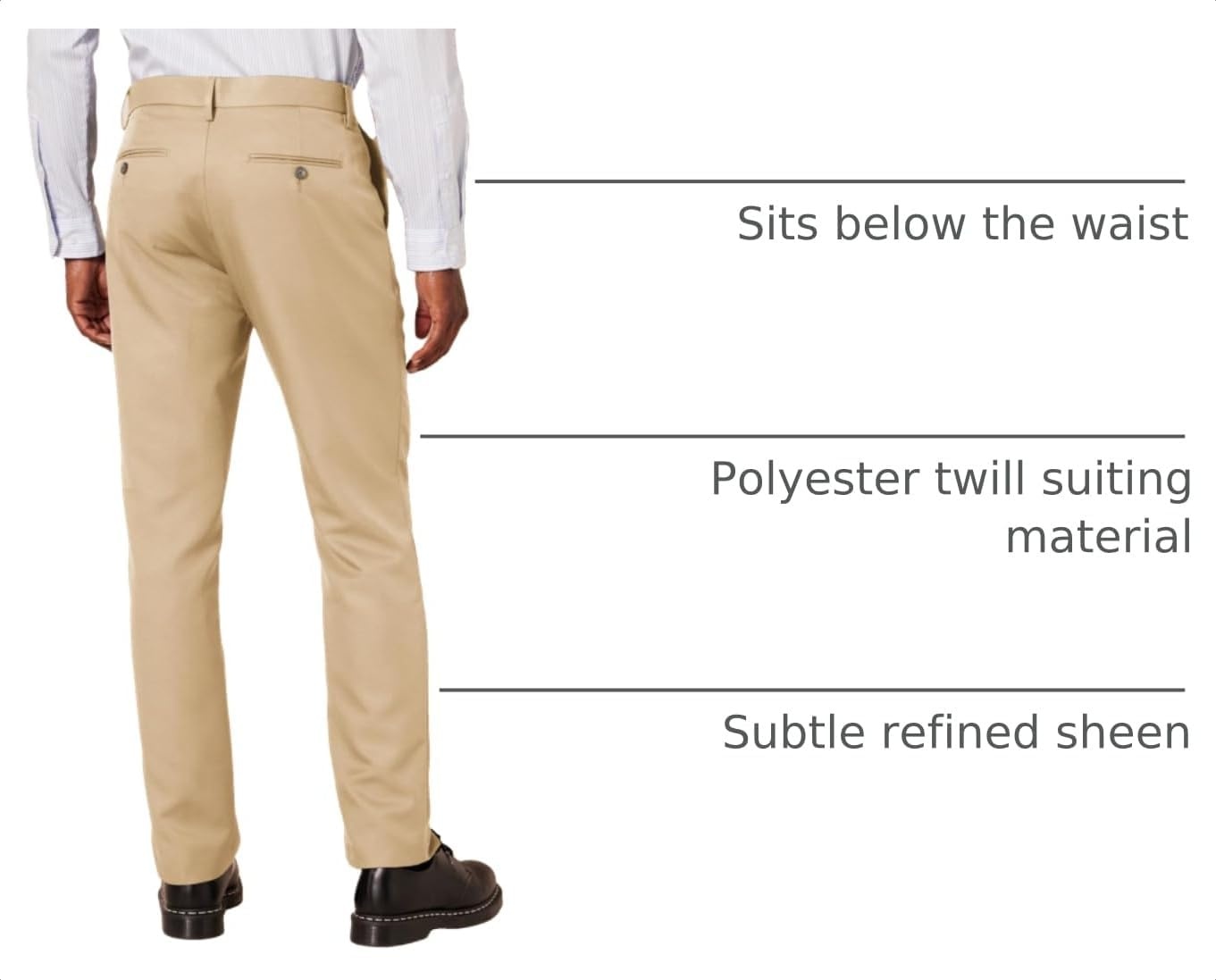 image:imageAmazon Essentials Mens SlimFit FlatFront Dress Pants Straight Leg Polyester StoneKhaki