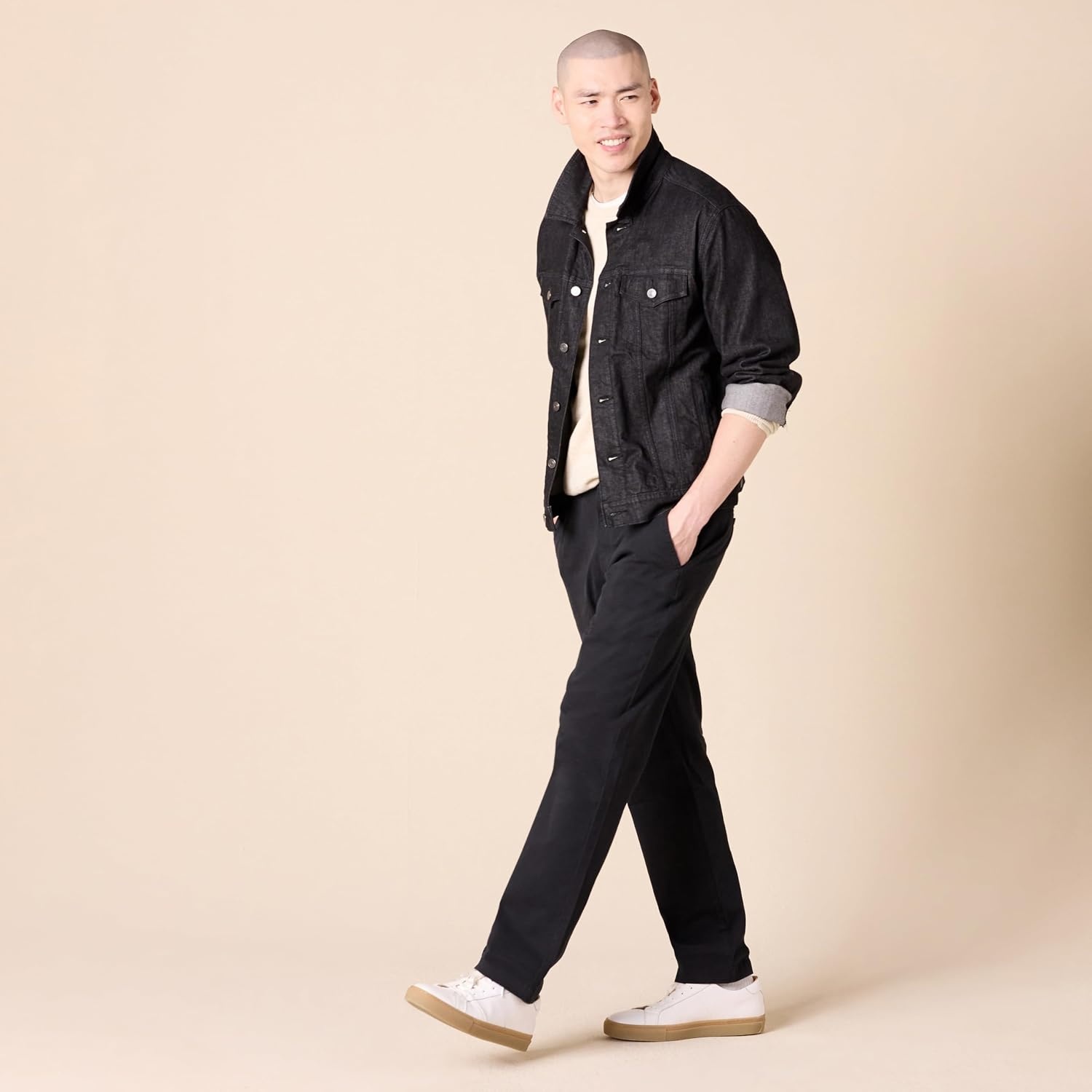 image:imageAmazon Essentials Mens StraightFit Casual Stretch Chino Pants Sits at WaistBlack