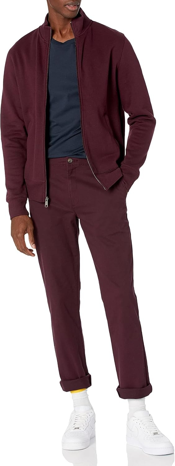 image:imageAmazon Essentials Mens StraightFit Casual Stretch Chino Pants Sits at WaistBurgundy