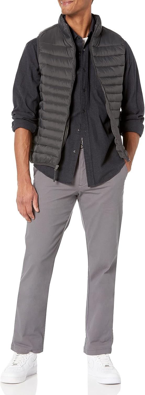 image:imageAmazon Essentials Mens StraightFit Casual Stretch Chino Pants Sits at WaistDark Grey