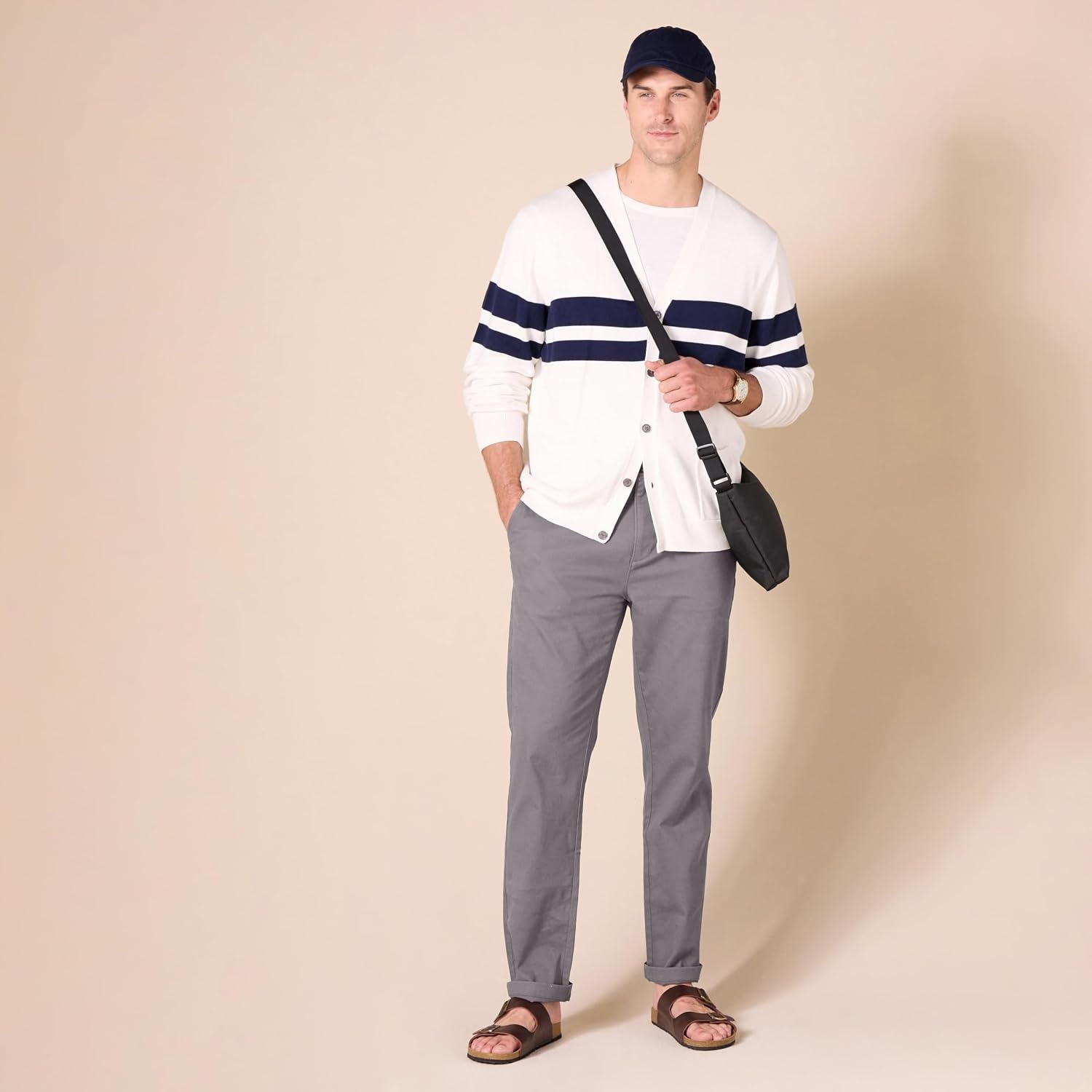 image:imageAmazon Essentials Mens StraightFit Casual Stretch Chino Pants Sits at WaistDark Grey