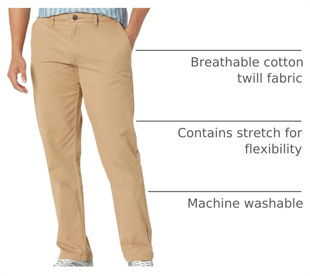 image:imageAmazon Essentials Mens StraightFit Casual Stretch Chino Pants Sits at WaistDark Khaki