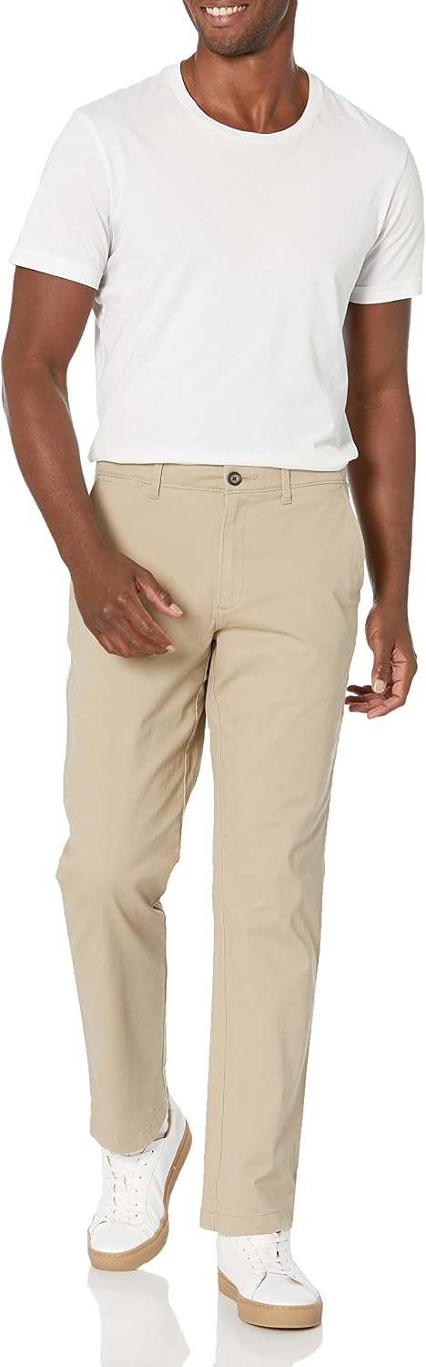 image:imageAmazon Essentials Mens StraightFit Casual Stretch Chino Pants Sits at WaistKhaki