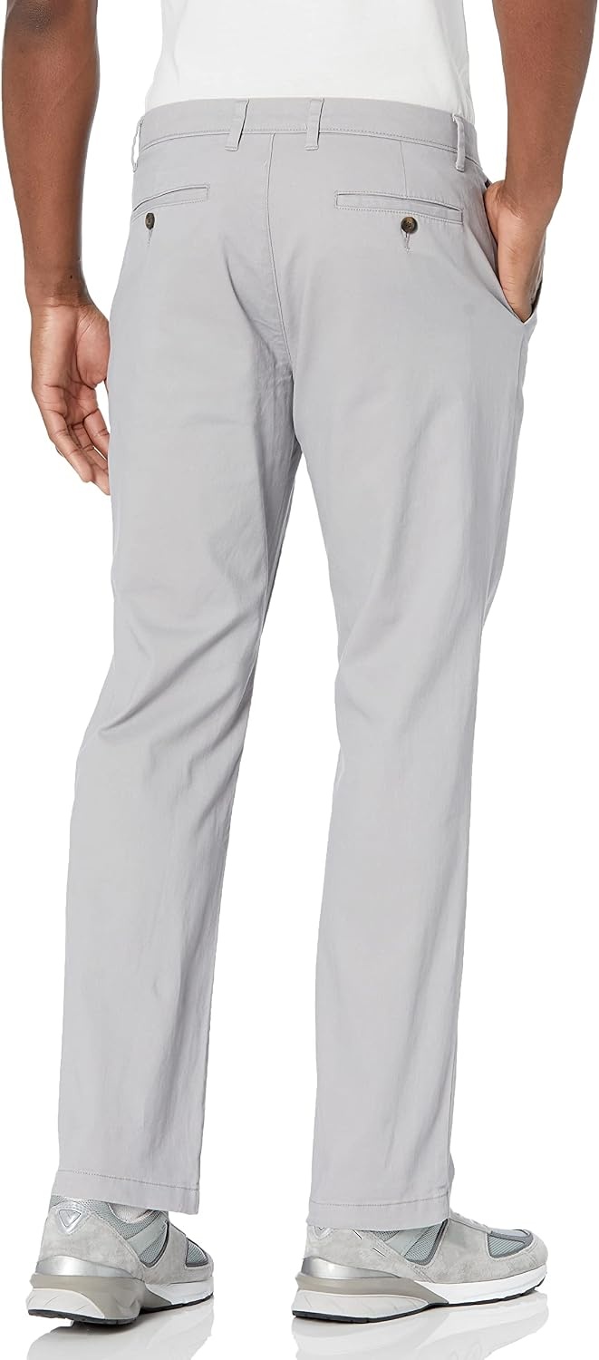 image:imageAmazon Essentials Mens StraightFit Casual Stretch Chino Pants Sits at WaistLight Grey