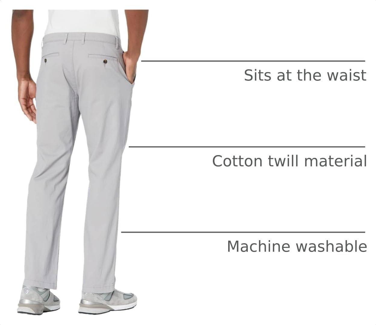 image:imageAmazon Essentials Mens StraightFit Casual Stretch Chino Pants Sits at WaistLight Grey
